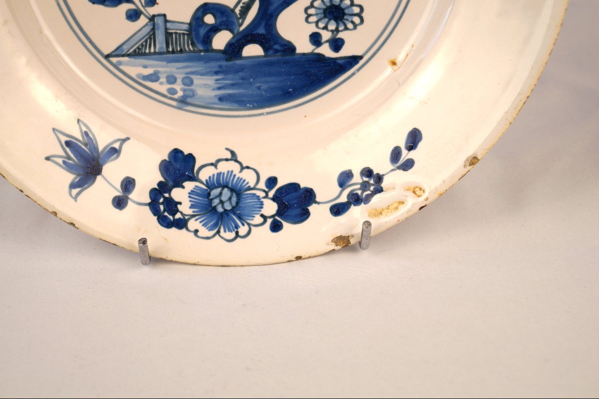 Saint-amand Earthenware Plate - 18th Century-photo-3