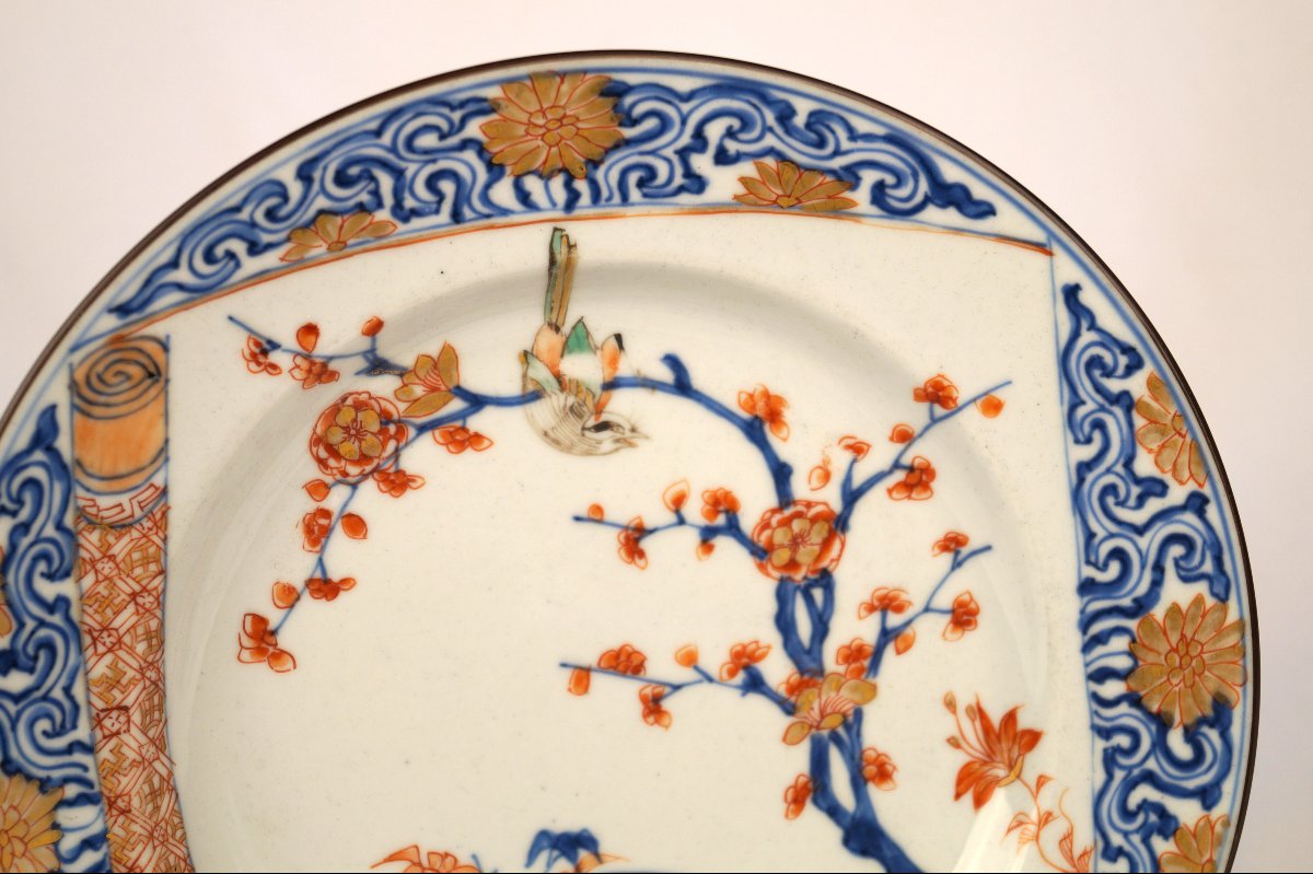 Pair Of Chinese Porcelain Plates With Imari Decoration, 18th Century-photo-4