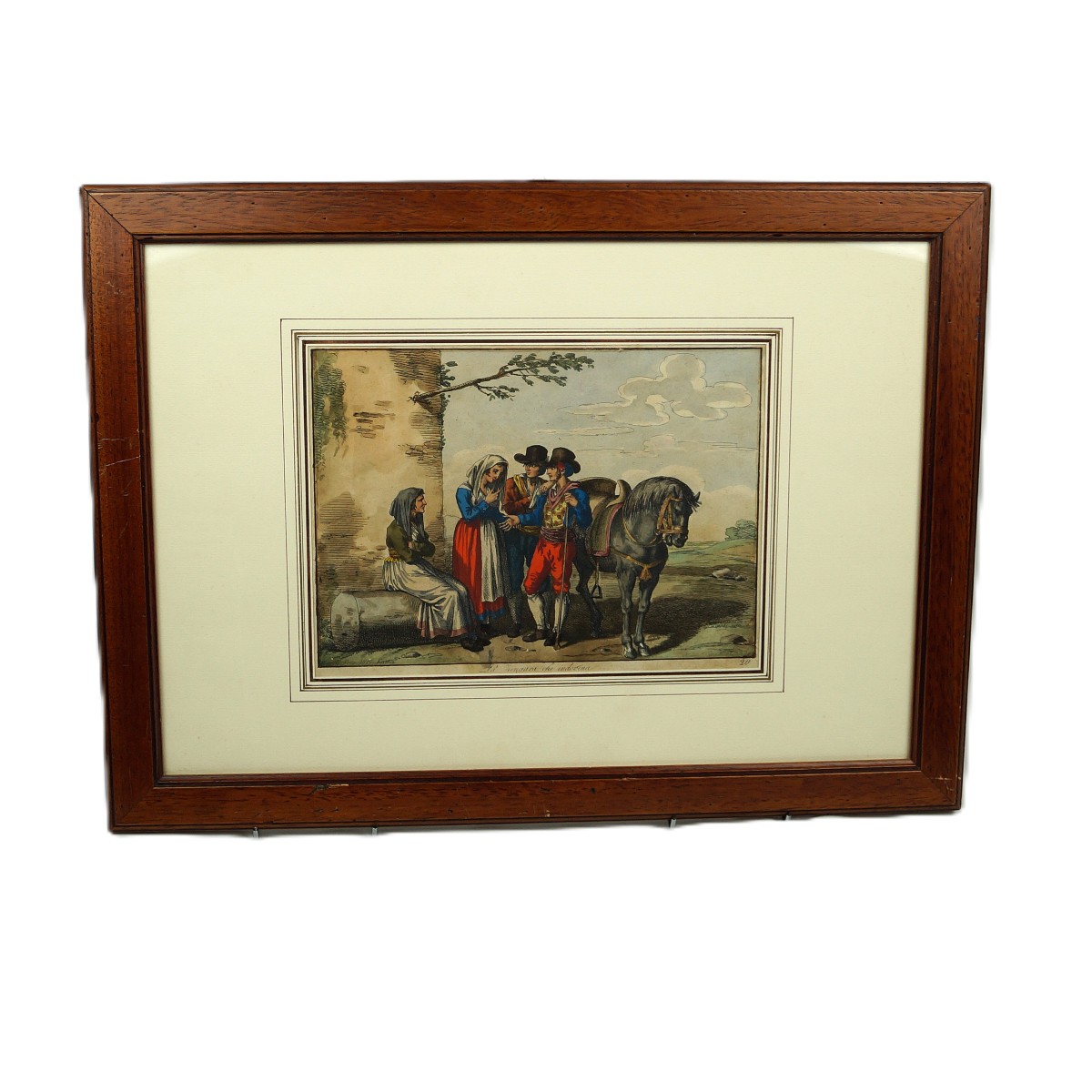 Bartolomeo Pinelli - Gravure réhaussée - Rome 1815