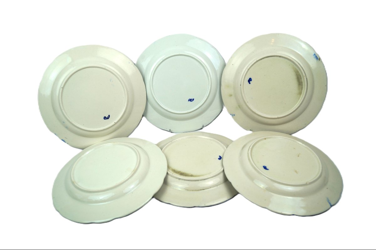 Six assiettes en porcelaine de Chantilly - XVIIIe-photo-3