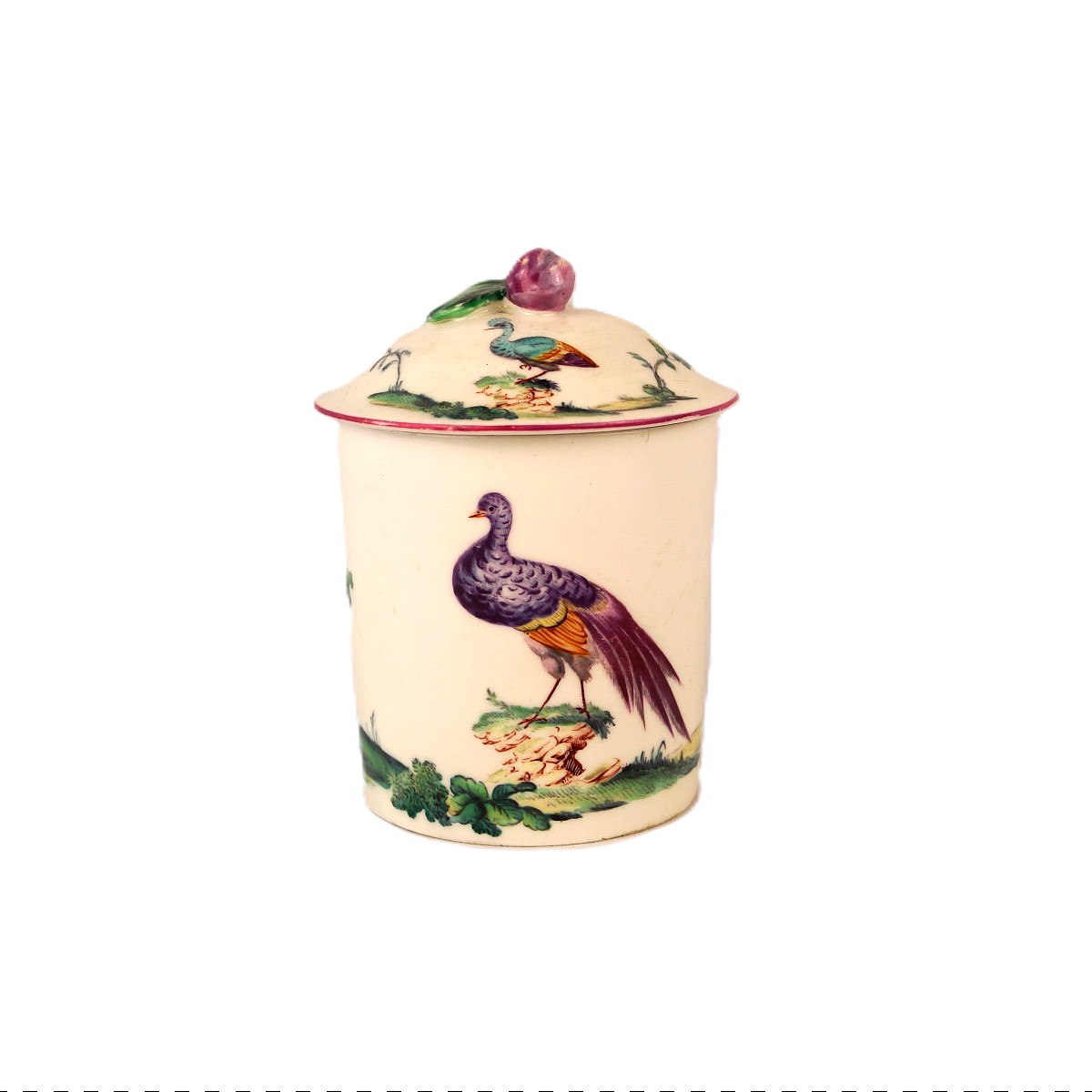 Pot à fard en porcelaine de Mennecy - XVIIIe