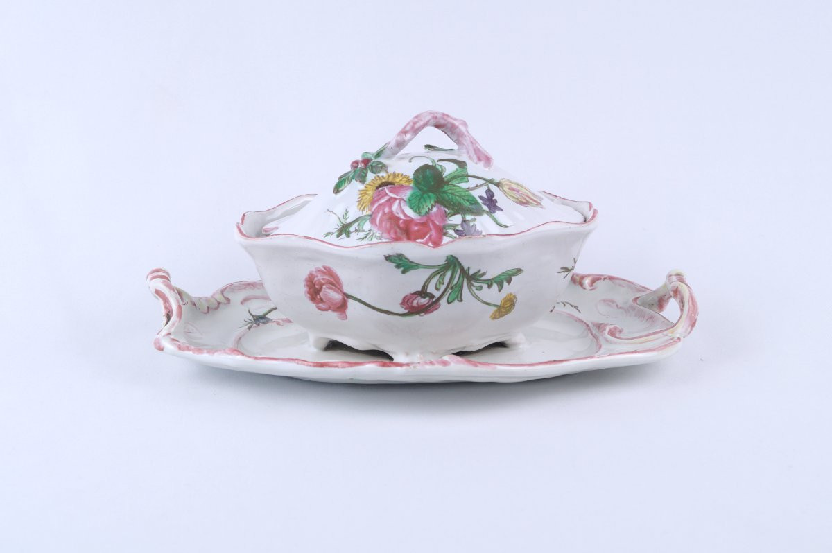 Earthenware Gravy Boat From Marseille, Workshop Of Gaspard Robert - 18th Century-photo-4