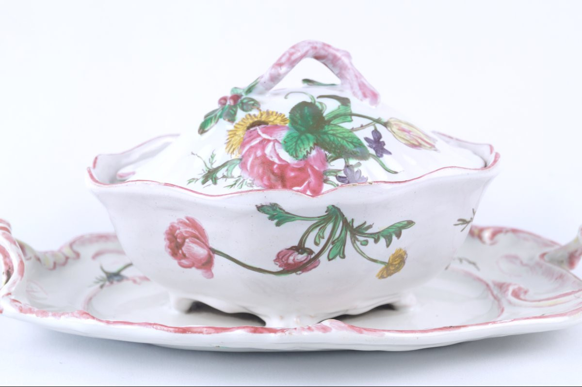 Earthenware Gravy Boat From Marseille, Workshop Of Gaspard Robert - 18th Century-photo-1