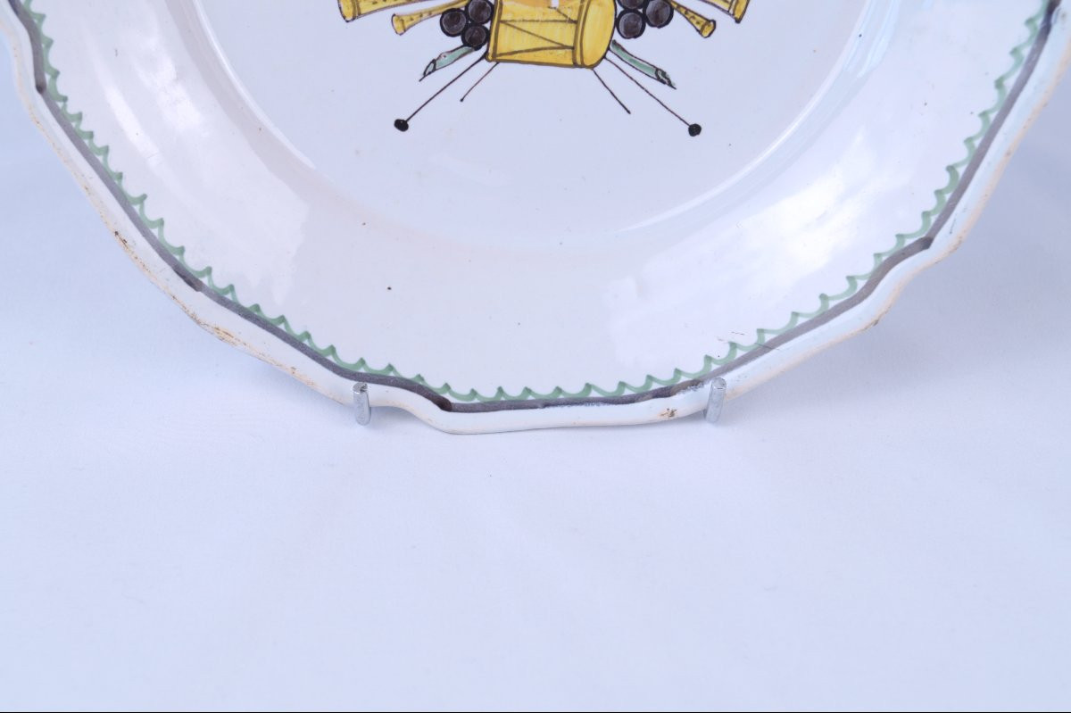 Assiette révolutionnaire en faïence de Nevers - XVIIIe-photo-4