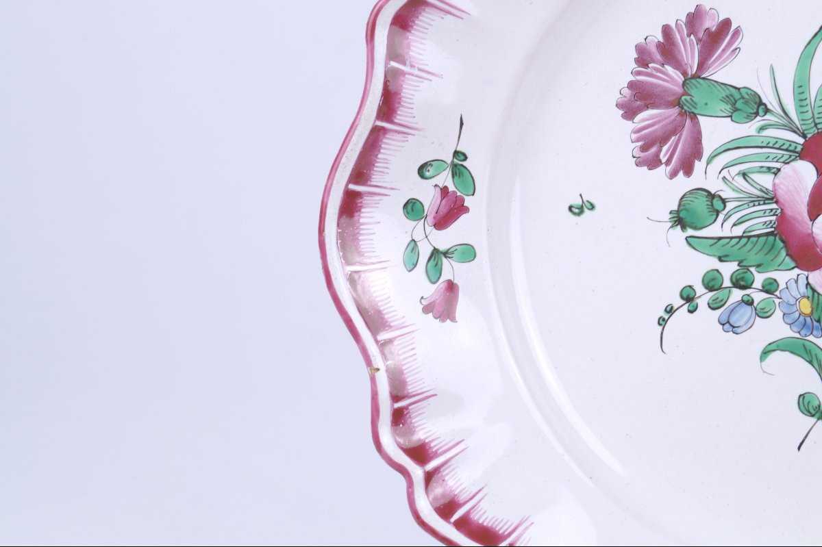 Round Earthenware Dish From Saint-amand - 18th Century-photo-2