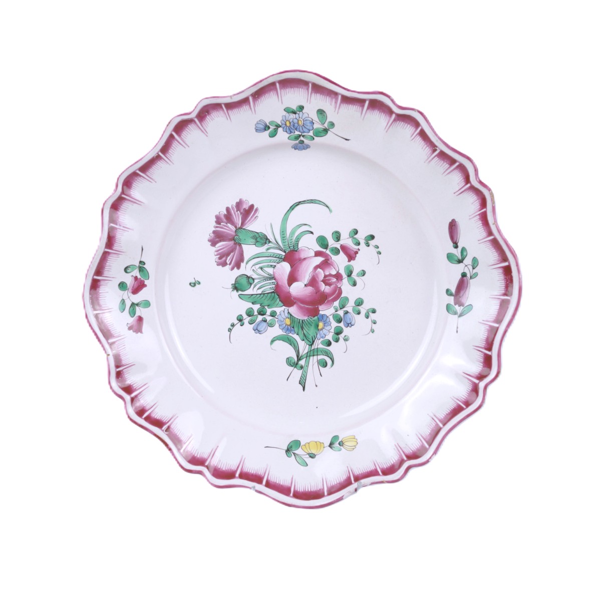 Round Earthenware Dish From Saint-amand - 18th Century