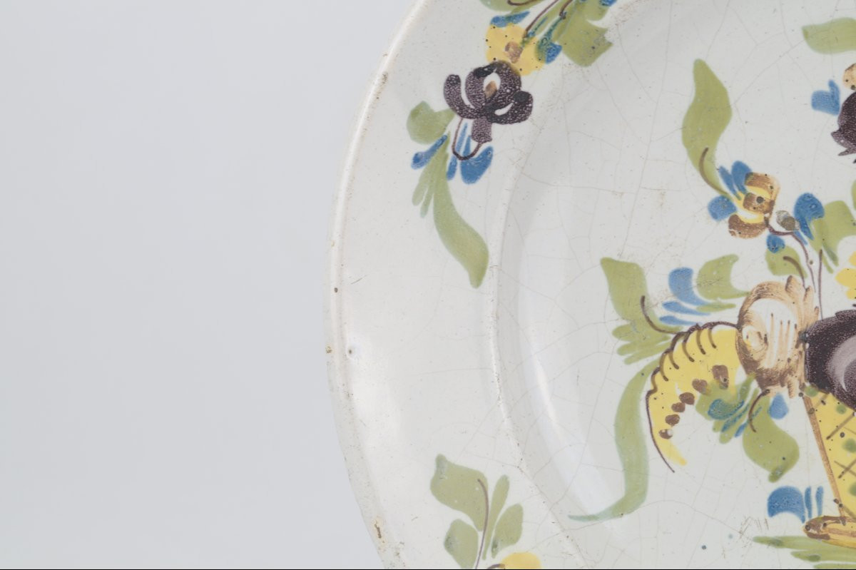 Plat en faïence de Desvres - XVIIIe-photo-1
