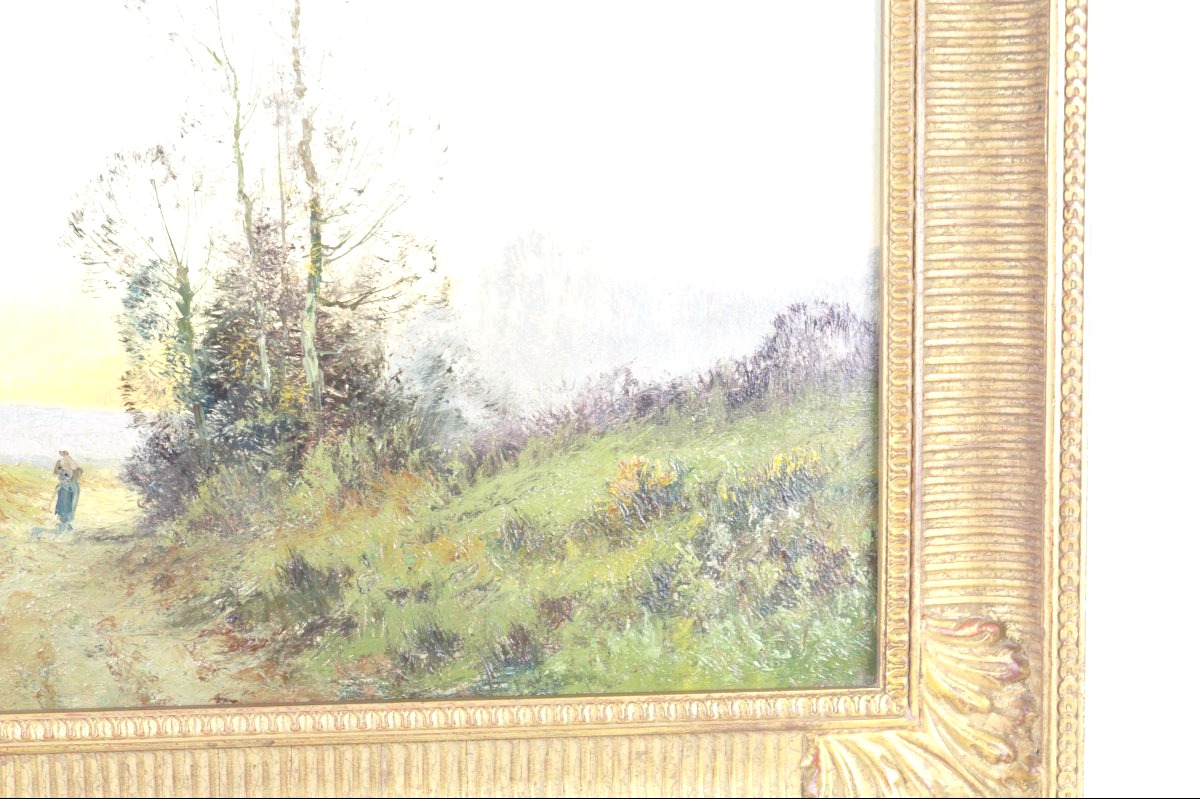 Eugène Galien Laloue - Oil On Canvas - Twilight Landscape-photo-3