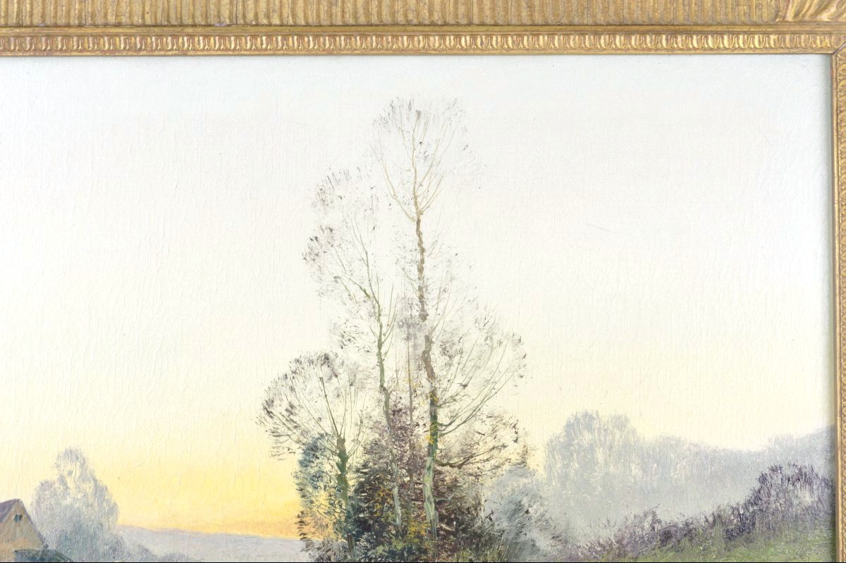 Eugène Galien Laloue - Oil On Canvas - Twilight Landscape-photo-4