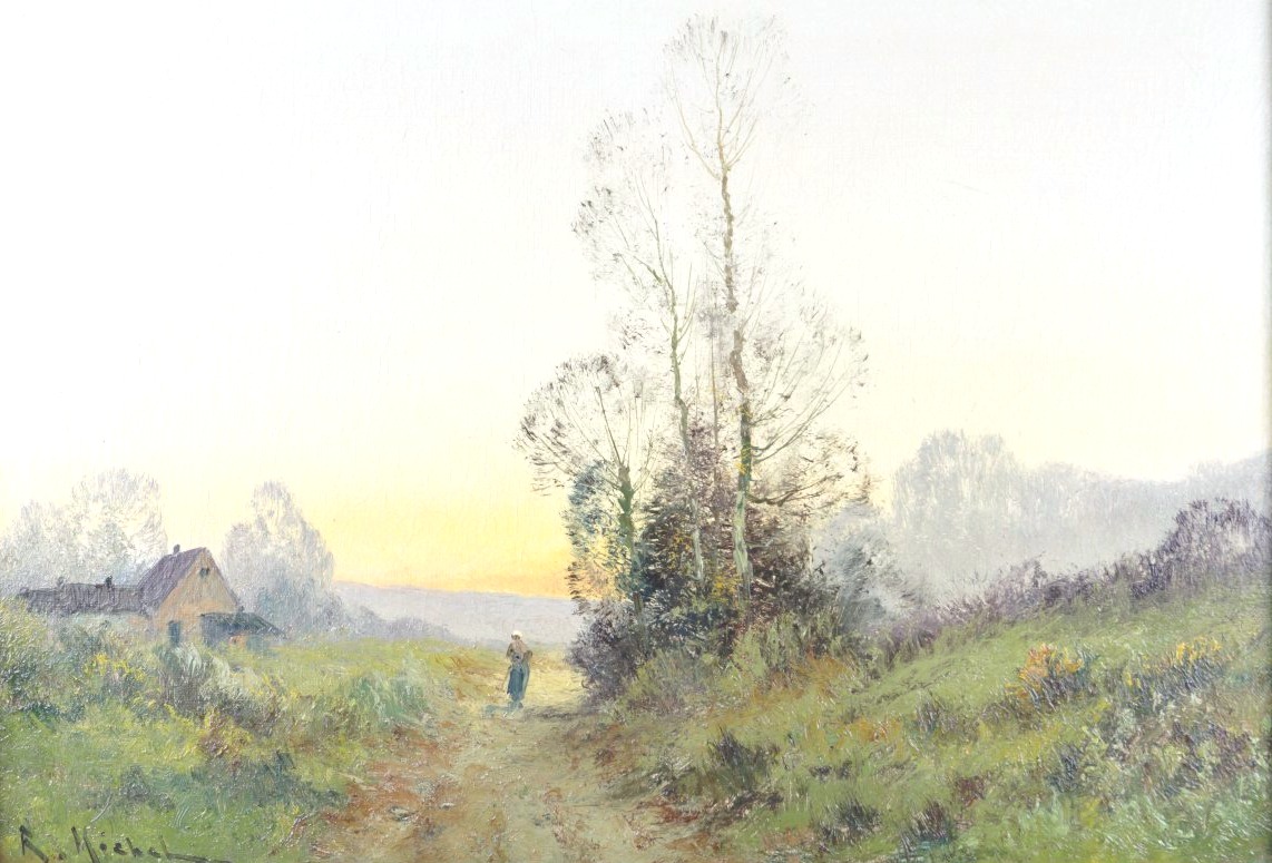 Eugène Galien Laloue - Oil On Canvas - Twilight Landscape-photo-1
