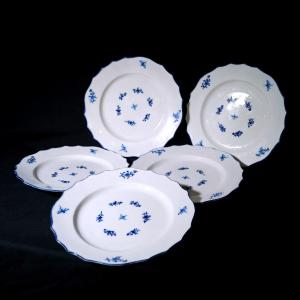 Five 18th Century Tournai Porcelain Plates