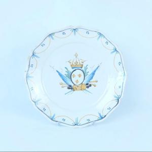 Pre-revolutionary Earthenware Plate - Nevers - 18th Century