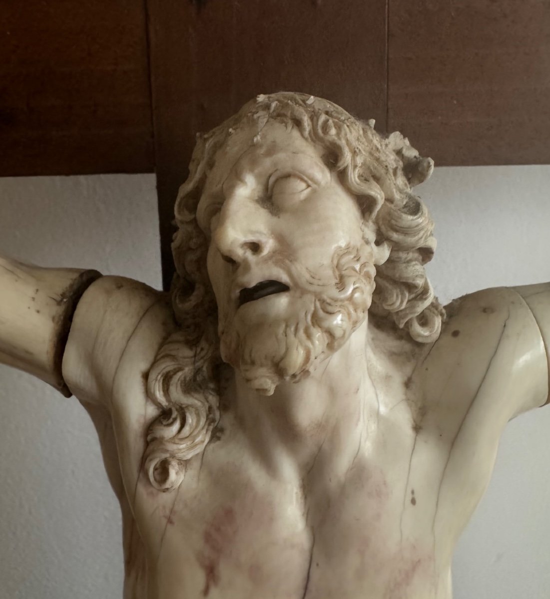 Christ In Ivory 18th Century - H 36 Cm-photo-2
