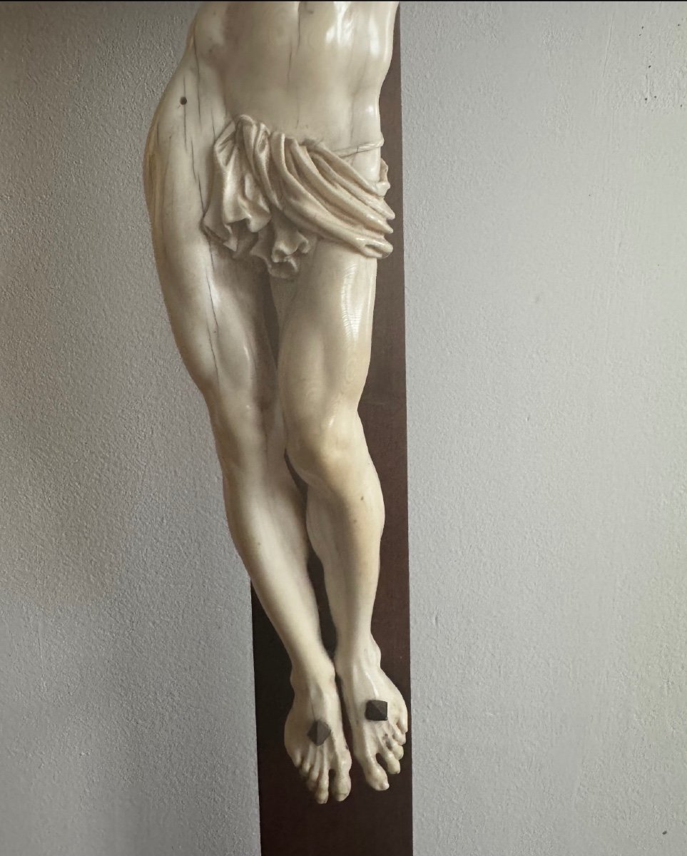 Christ In Ivory 18th Century - H 36 Cm-photo-4
