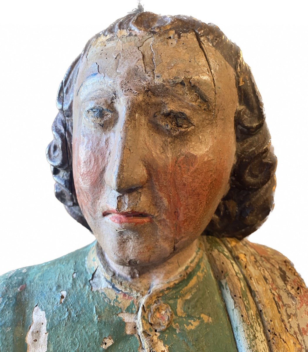 Saint Jean Polychrome Wood Early XVIIth Century Center Of France-photo-2