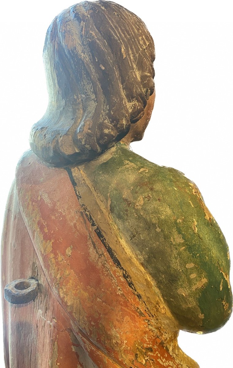 Saint Jean Polychrome Wood Early XVIIth Century Center Of France-photo-2