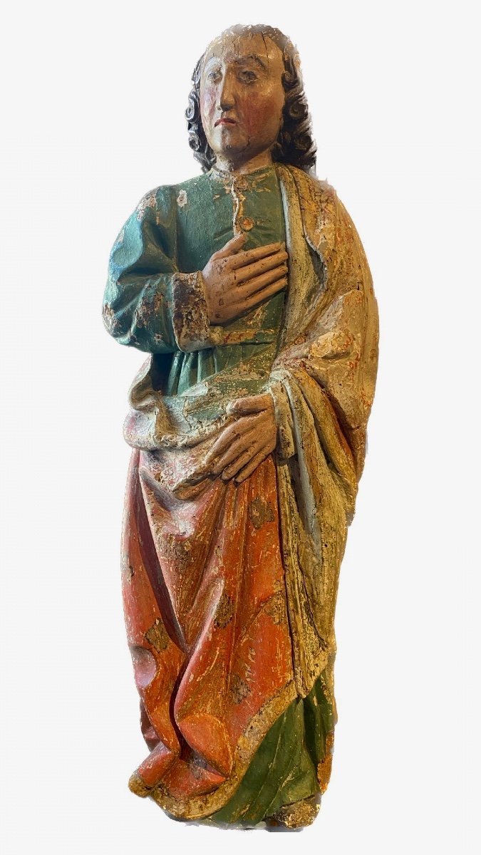 Saint Jean Polychrome Wood Early XVIIth Century Center Of France