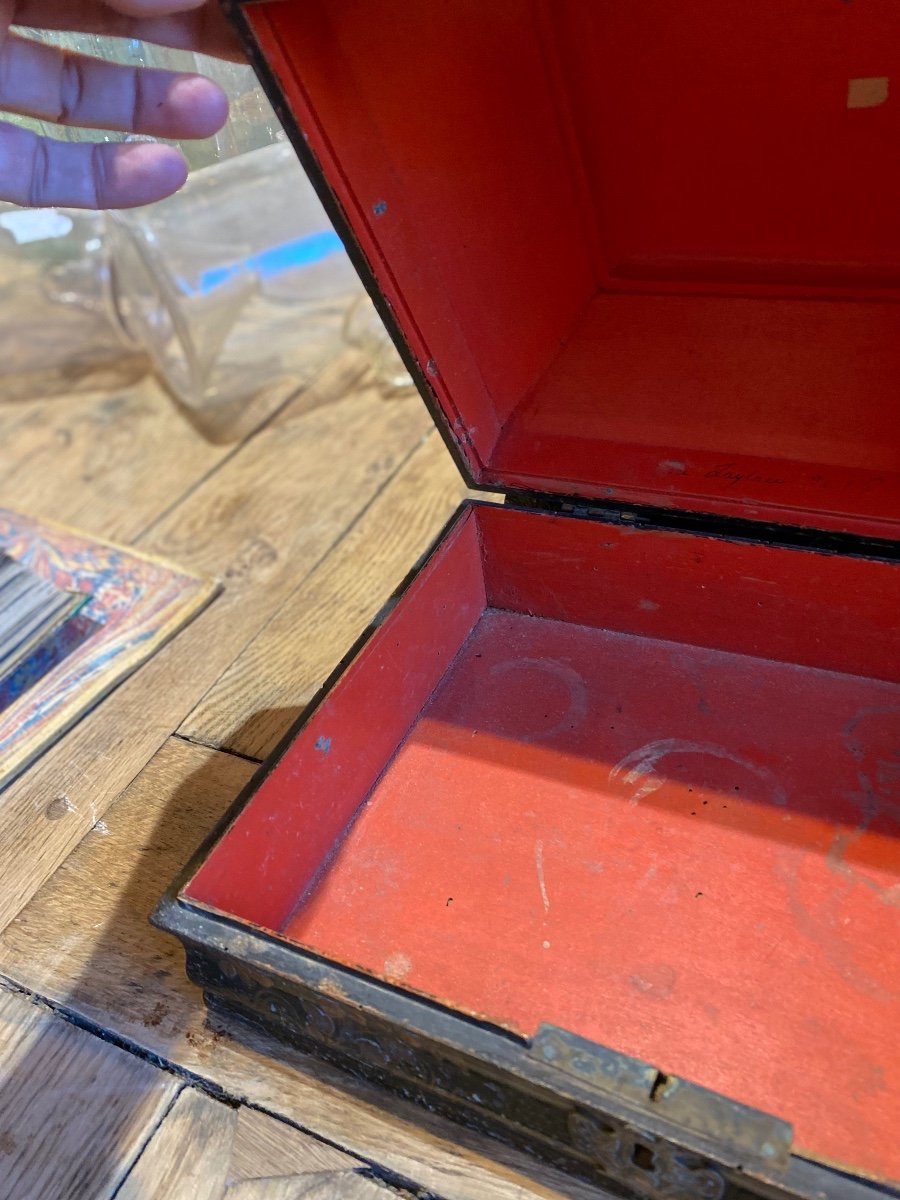Pair Of Lacquered Wig Boxes, Oriental Décor, 18th Century-photo-6