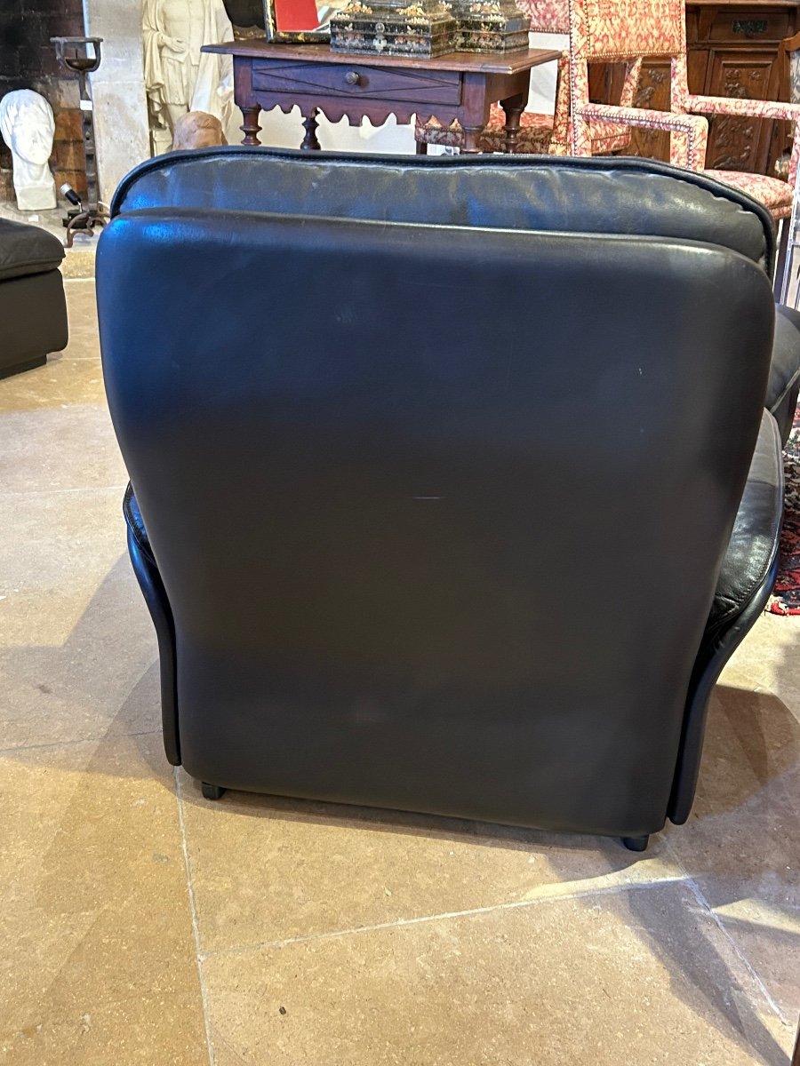 Paire De Fauteuils De Sede Ds 49 Et Leurs Ottomans-photo-2
