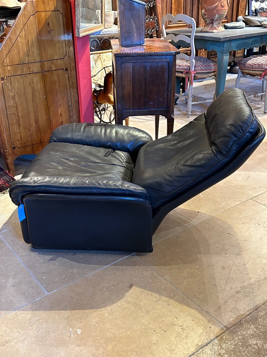 Paire De Fauteuils De Sede Ds 49 Et Leurs Ottomans-photo-4