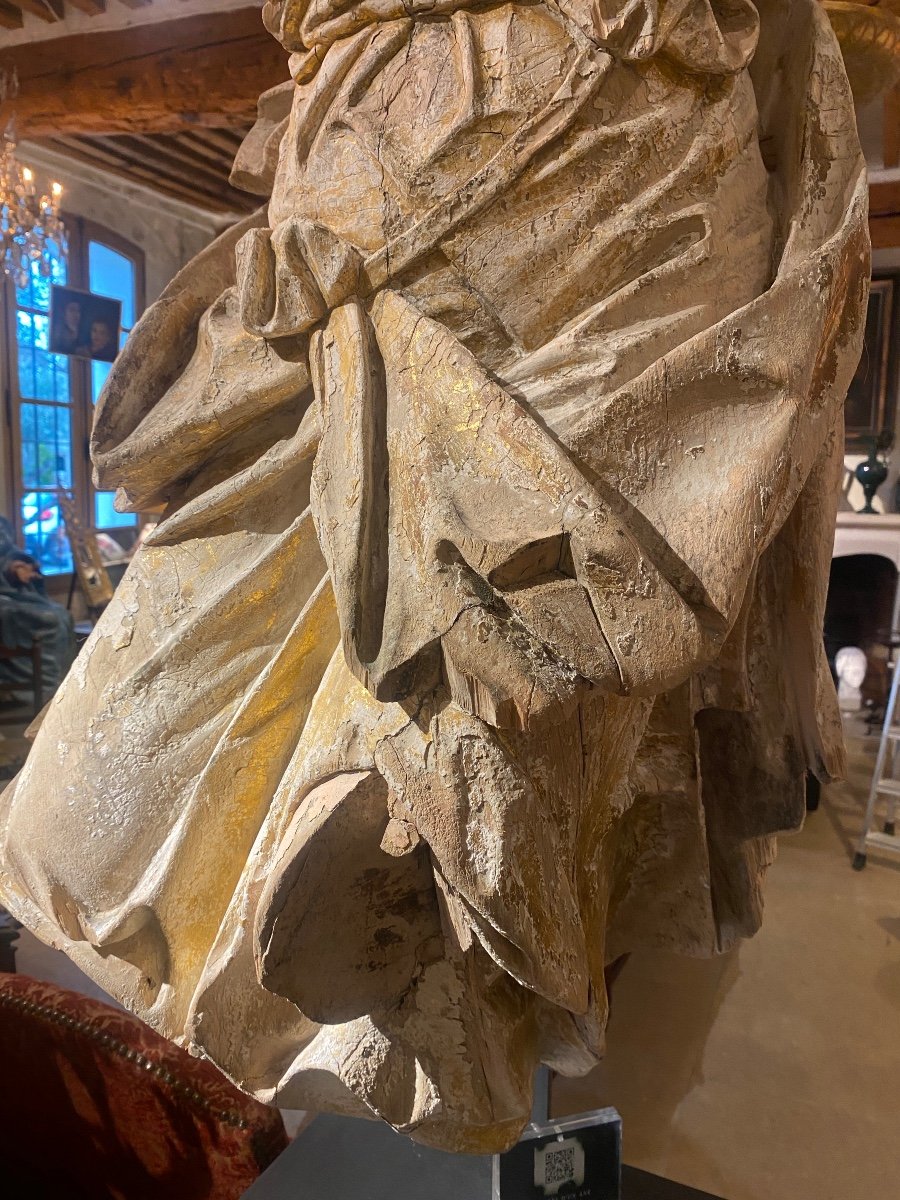 Large 18th Century Wooden Sculpture-photo-2