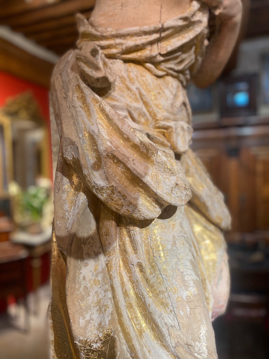 Large 18th Century Wooden Sculpture-photo-3