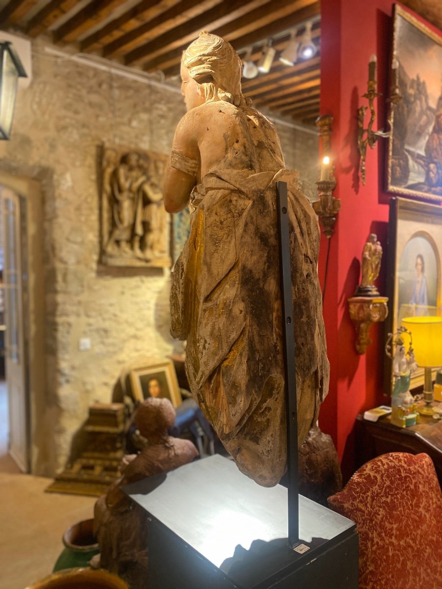 Large 18th Century Wooden Sculpture-photo-4