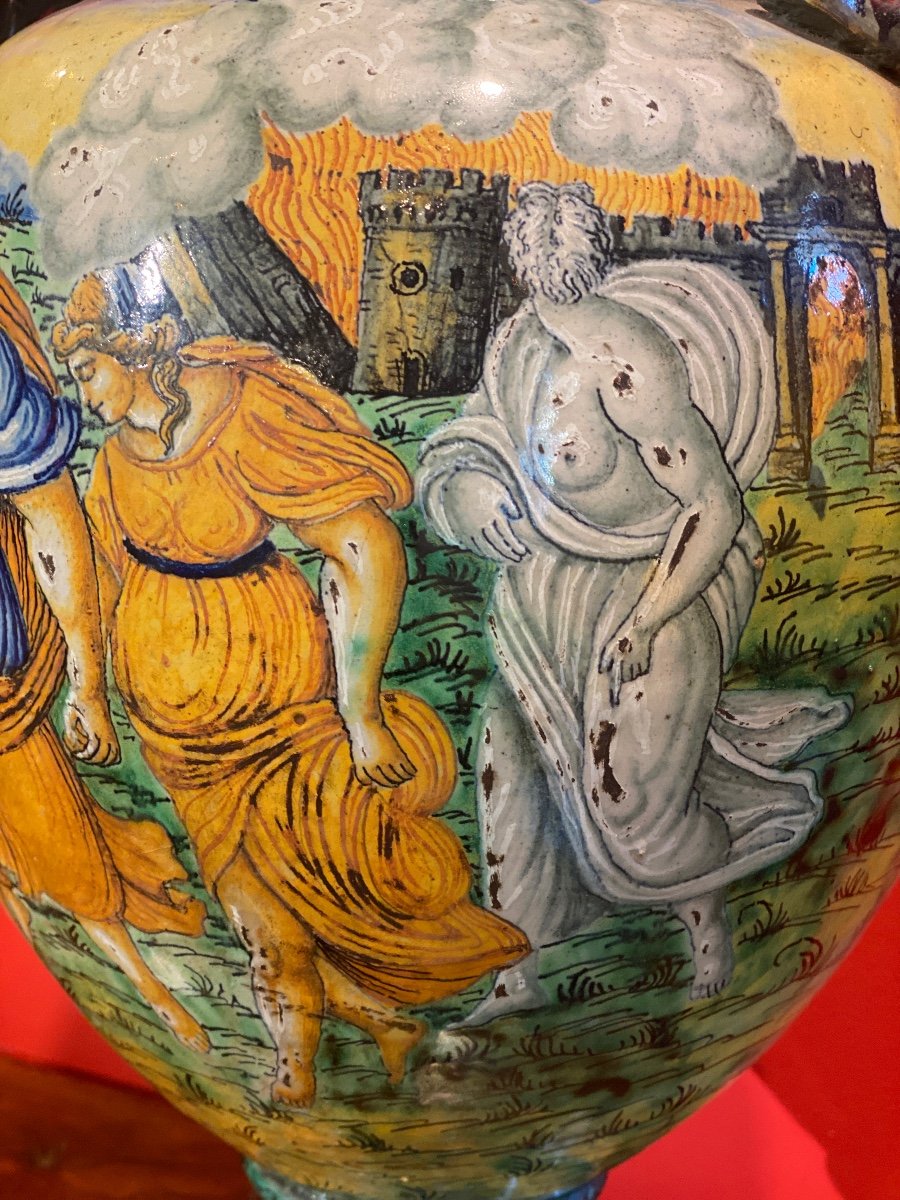 Vase In Italian Majolica 19th -photo-3