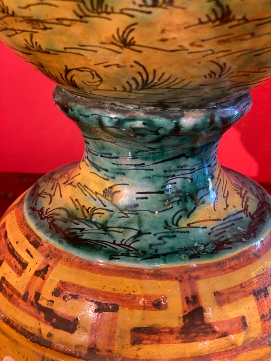 Vase In Italian Majolica 19th -photo-4