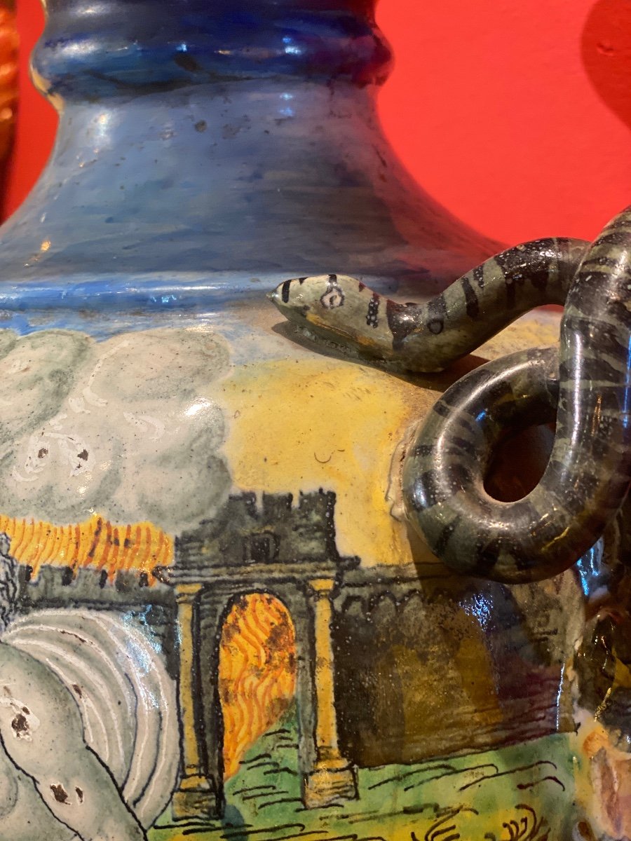 Vase In Italian Majolica 19th -photo-5
