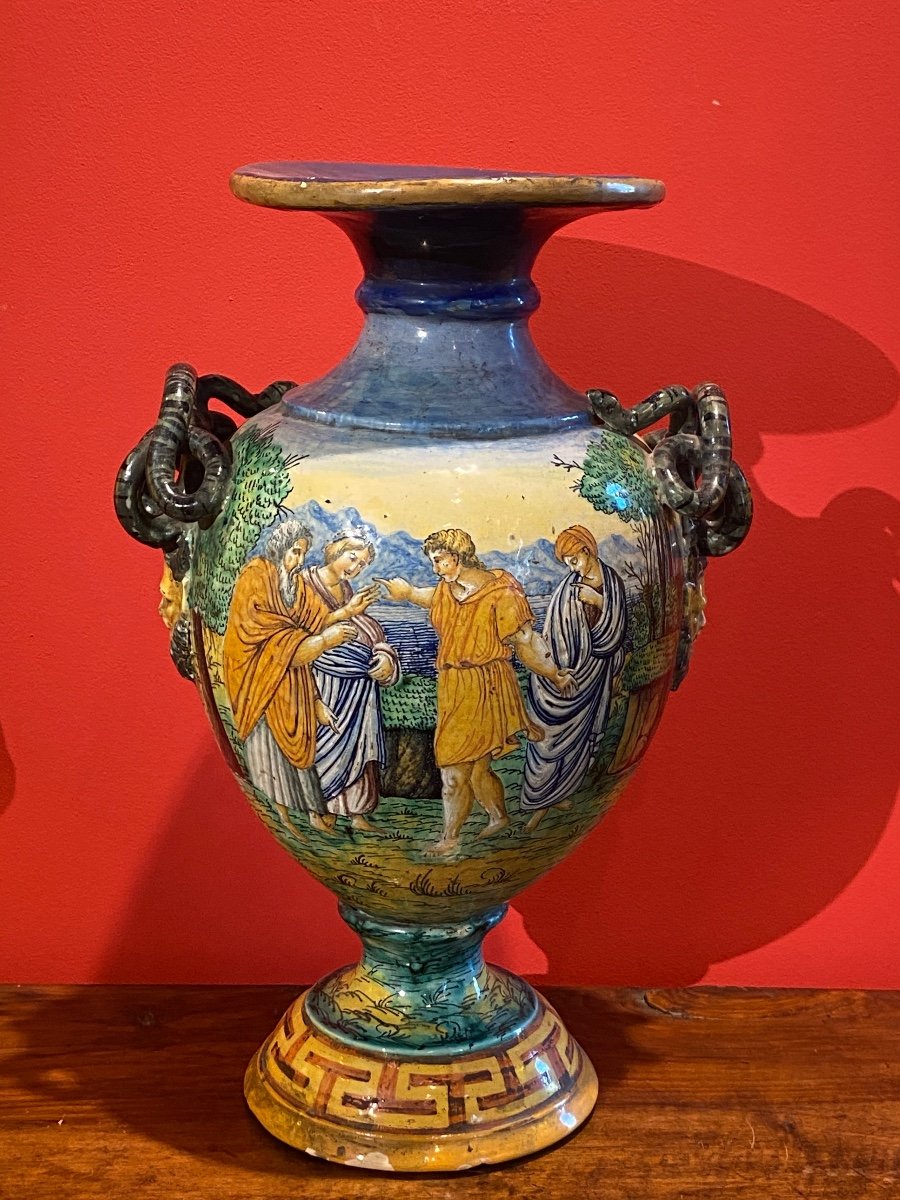 Vase In Italian Majolica 19th 