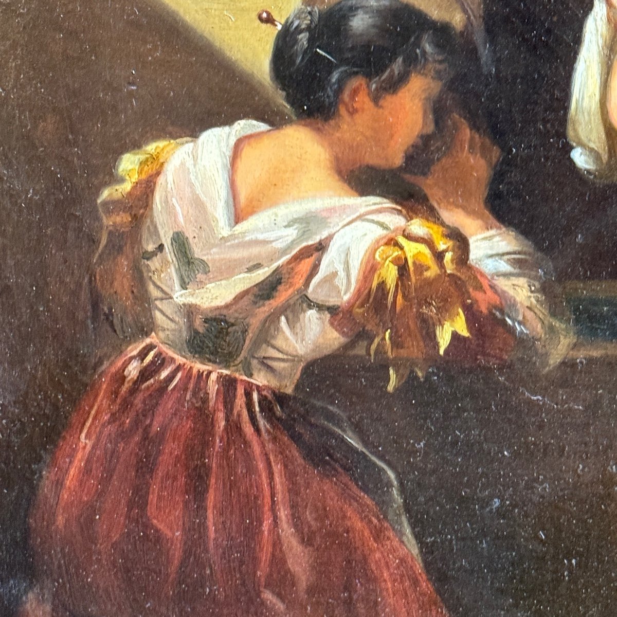 Neapolitan Scene, Oil On Canvas, Early 19th -photo-3