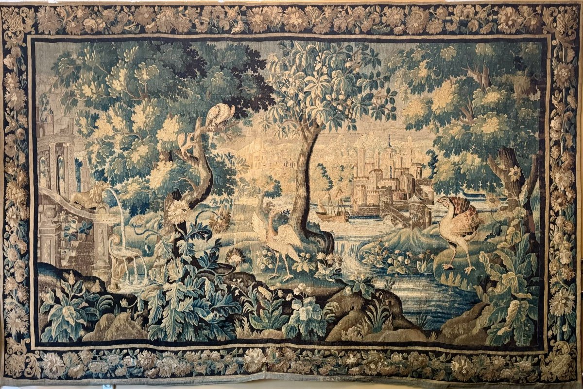Large Aubusson “greenery” Tapestry Late 17th Early 18th. 