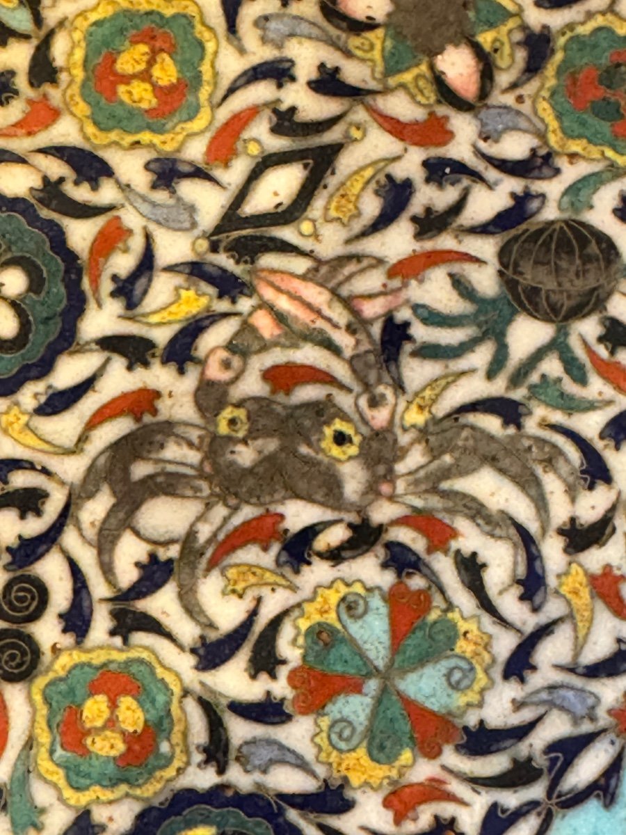 Two Big  19th Century Asian Cloisonné Dishes -photo-3