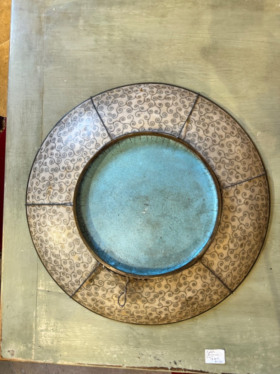 Two Big  19th Century Asian Cloisonné Dishes -photo-7