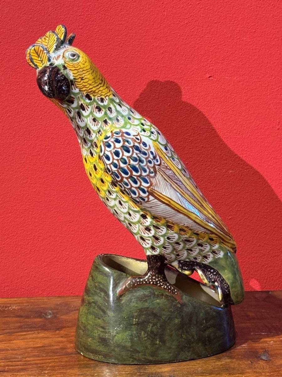 Perroquet En Faïence Polychrome, Fin Du XVIIIe Siècle / Début XIXe Siècle-photo-6
