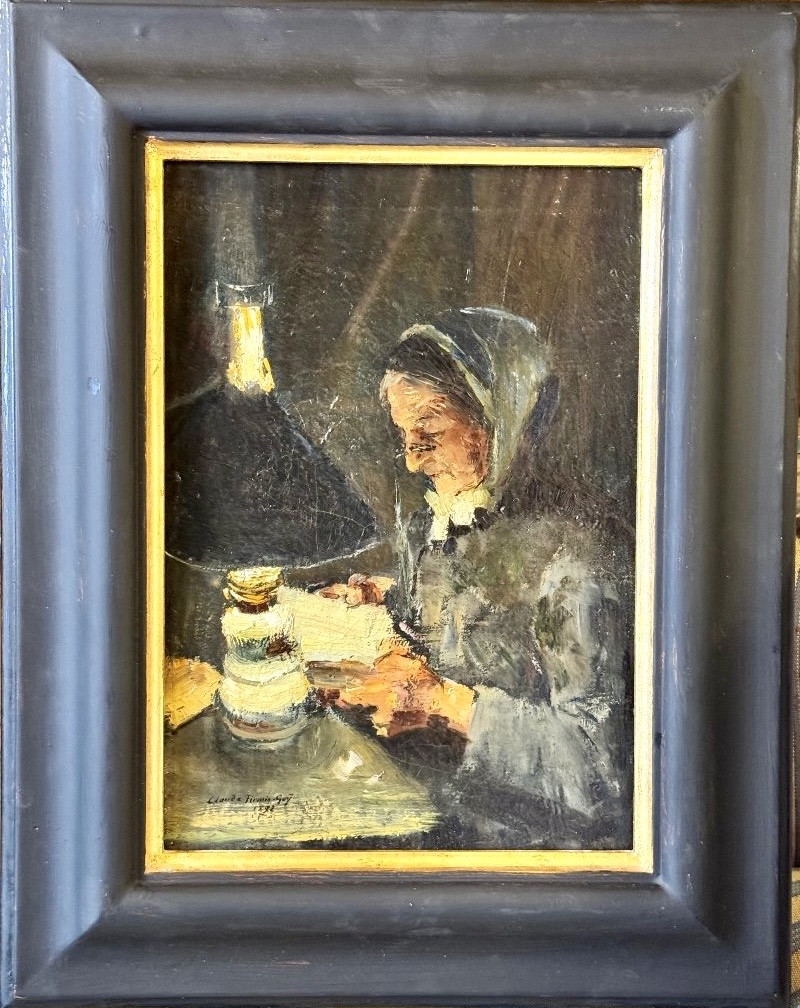 Painting “woman Reading” Signed Claude Firmin, 1892