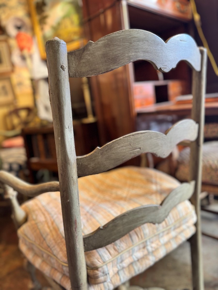 Provençal Armchair In Straw, Louis XV Regency Period – 18th Century-photo-2