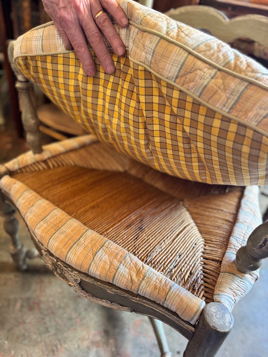 Provençal Armchair In Straw, Louis XV Regency Period – 18th Century-photo-3