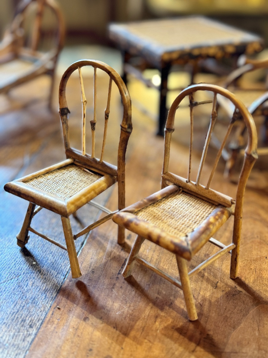 Mobilier De Jardin Pour Maison De Poupée — Fin XIXe / Début XXe -photo-2