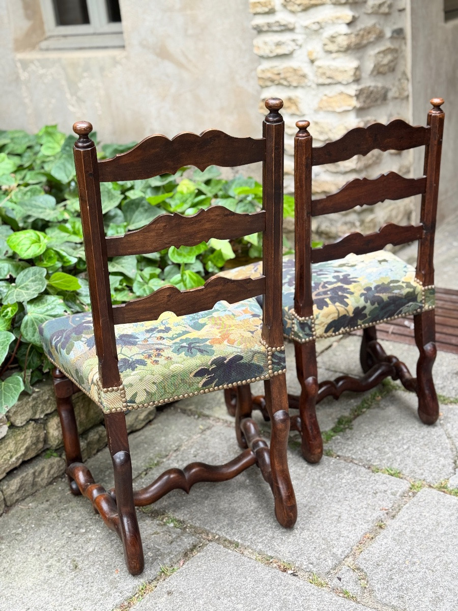 Paire De Chaises Provençales De Type Louis XIII  -photo-3