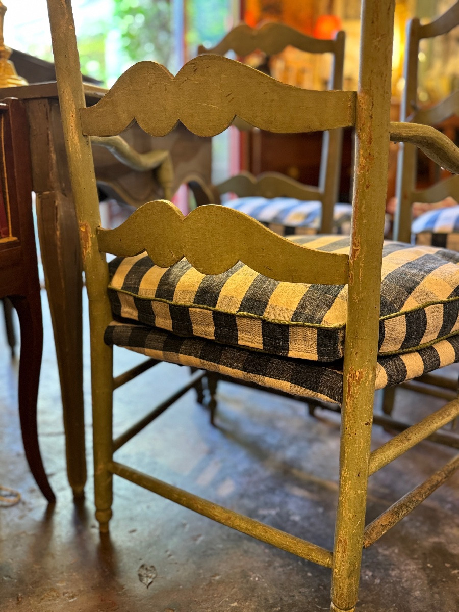 Set Of Provençal Straw Seats, 18th Century-photo-8