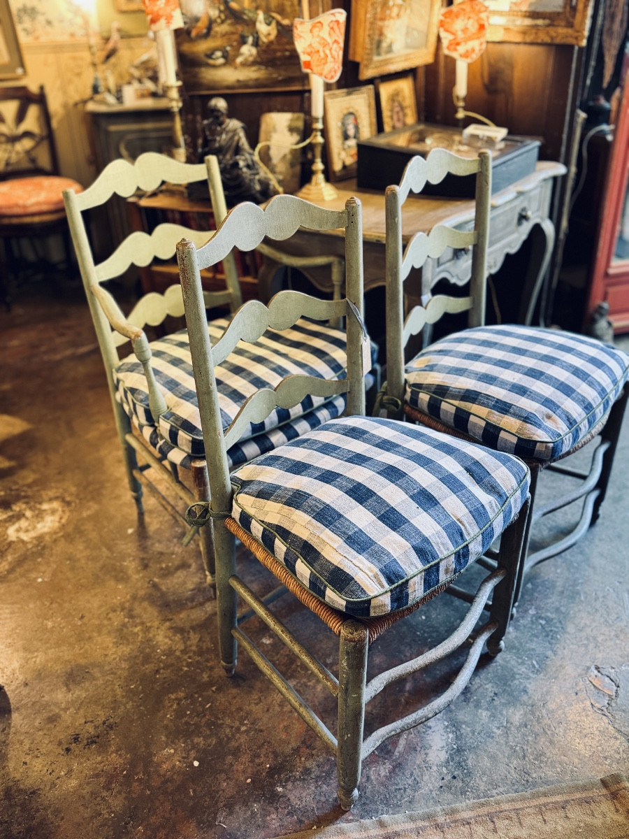 Set Of Provençal Straw Seats, 18th Century