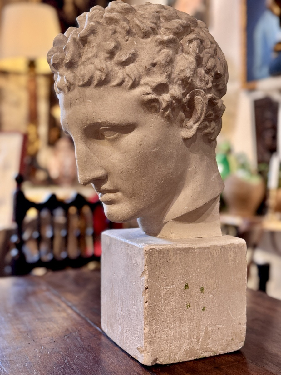 Tête D’hermès D’après Praxitèle – Plâtre à L’antique-photo-3