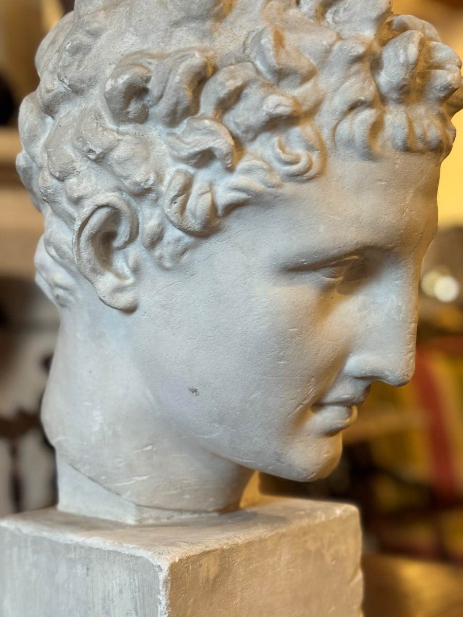 Tête D’hermès D’après Praxitèle – Plâtre à L’antique-photo-7