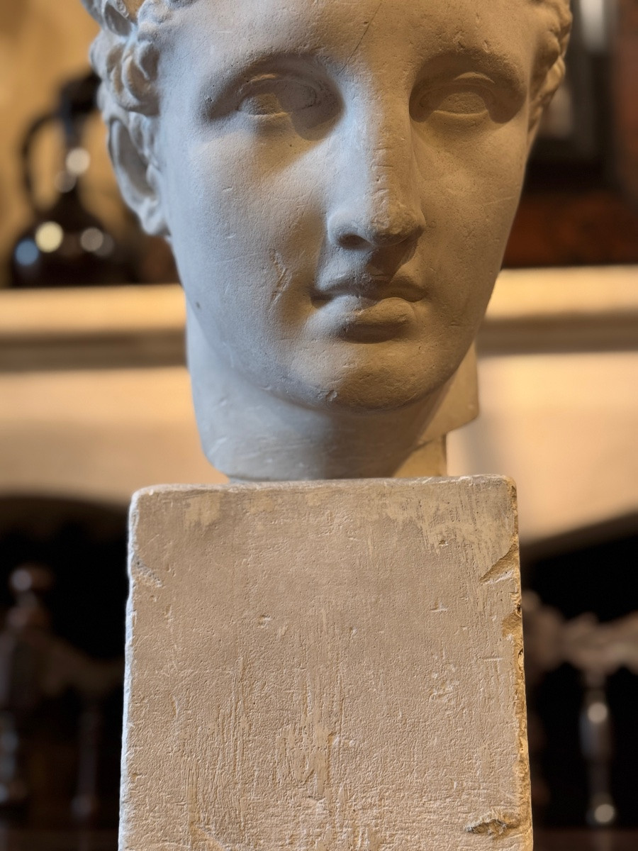 Tête D’hermès D’après Praxitèle – Plâtre à L’antique-photo-8