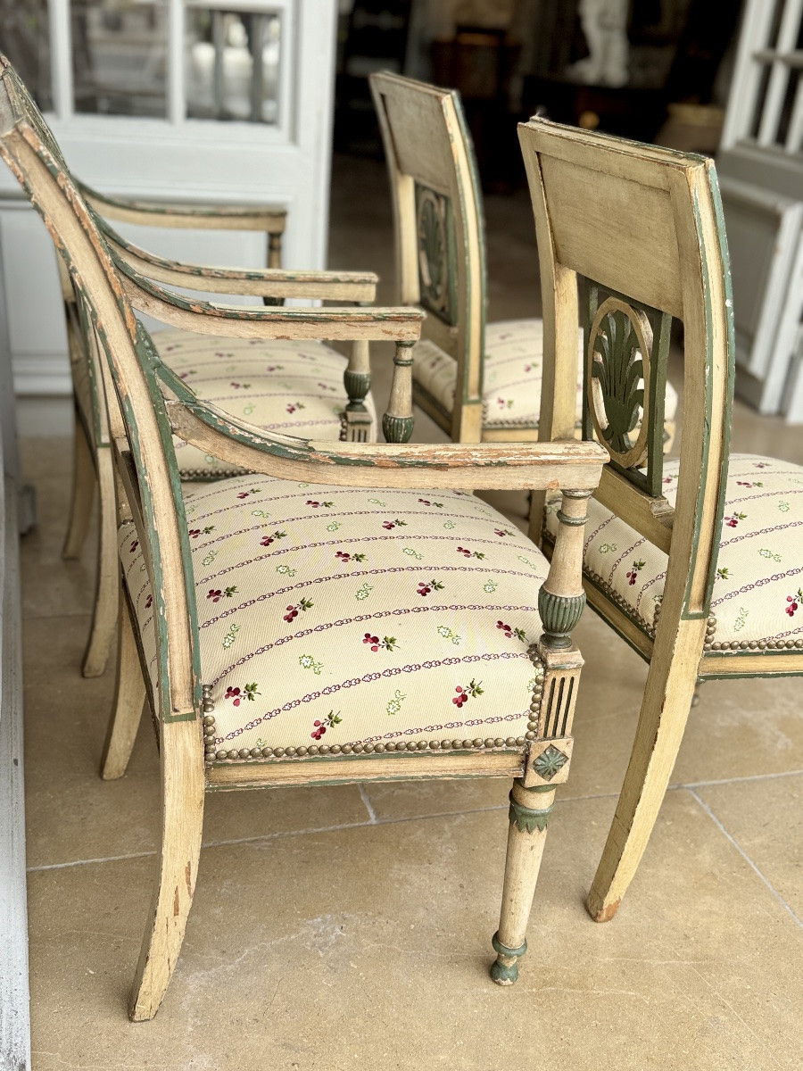 Ensemble De Deux Fauteuils Et Deux Chaises De Style Directoire-photo-5