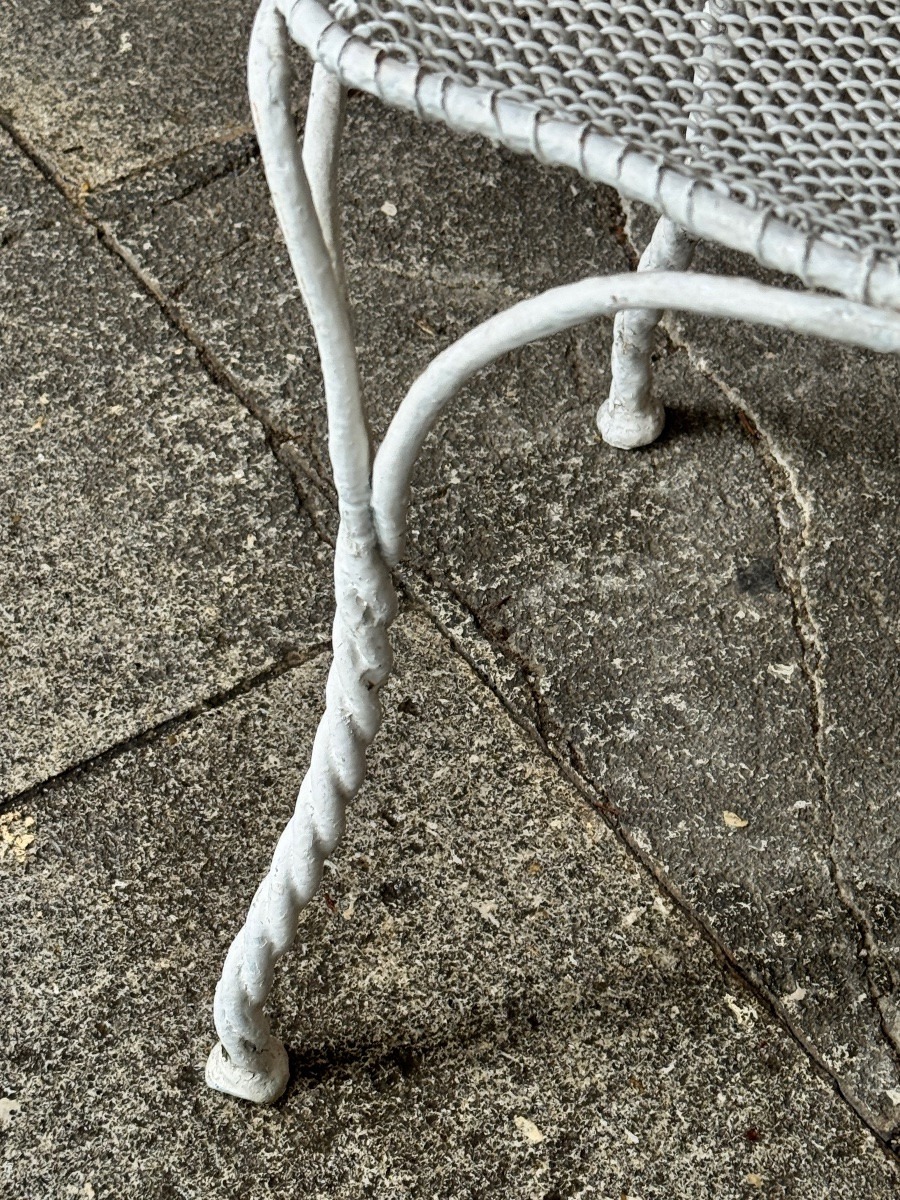 Twisted Wrought Iron Pedestal Table And Chairs – Napoleon III Period-photo-5