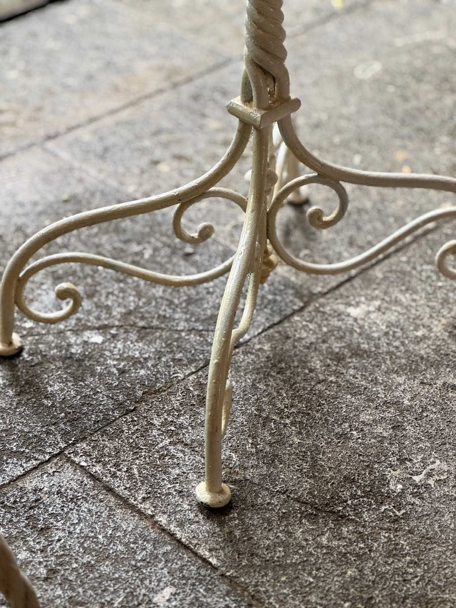 Twisted Wrought Iron Pedestal Table And Chairs – Napoleon III Period-photo-7
