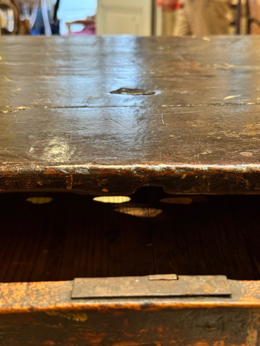 Small 19th Century Shop Counter In Its Original Paint-photo-4
